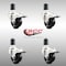 Service Caster 3 Inch 316SS Soft Rubber Swivel 1-5/8 Inch Expanding Stem Caster Set Lock Brake SCC-SS316TTLEX20S314-SRS-158-4 - alternate 3